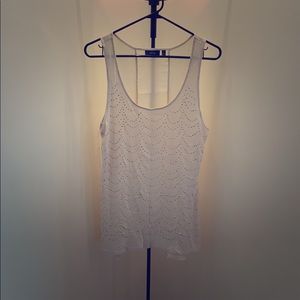 Gold studded cream tank top